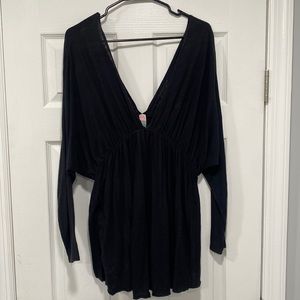 Free People black mini dress / beach cover up